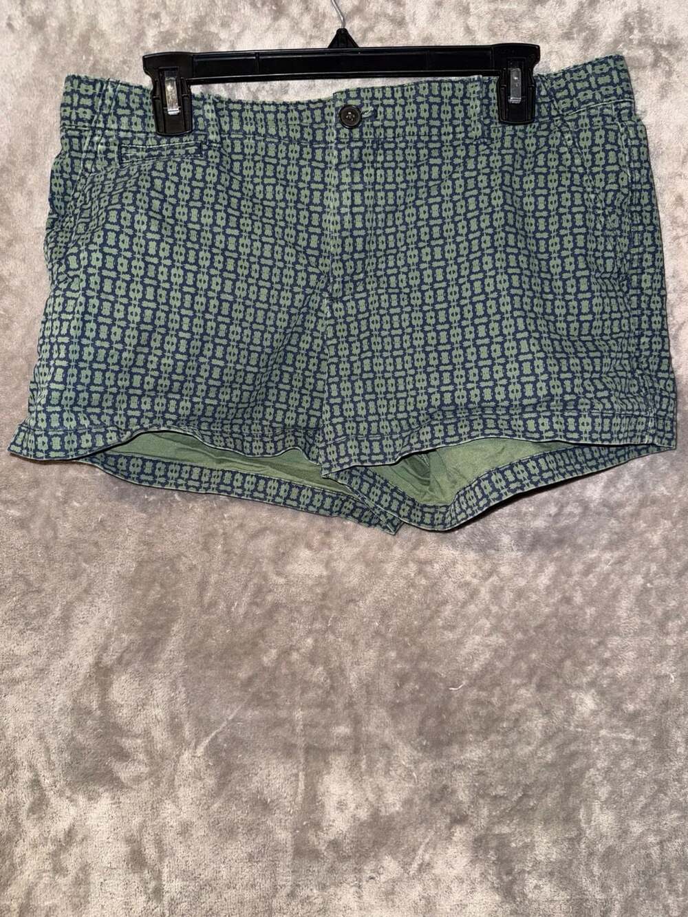 Gap Women's Size 10 Summer Short Green Patterned Cotton Blend